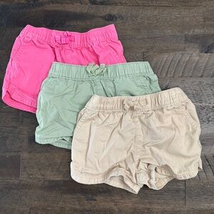2T Toddler Girl Bundle Lot - The Children's Place Pink, Green, and Khaki Shorts